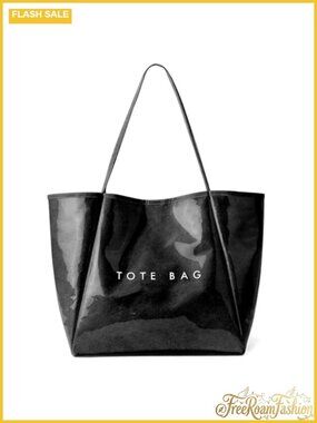 KALIDI PVC Tote Bag Large Jelly Purse Kraft Paper Travel Beach Bag